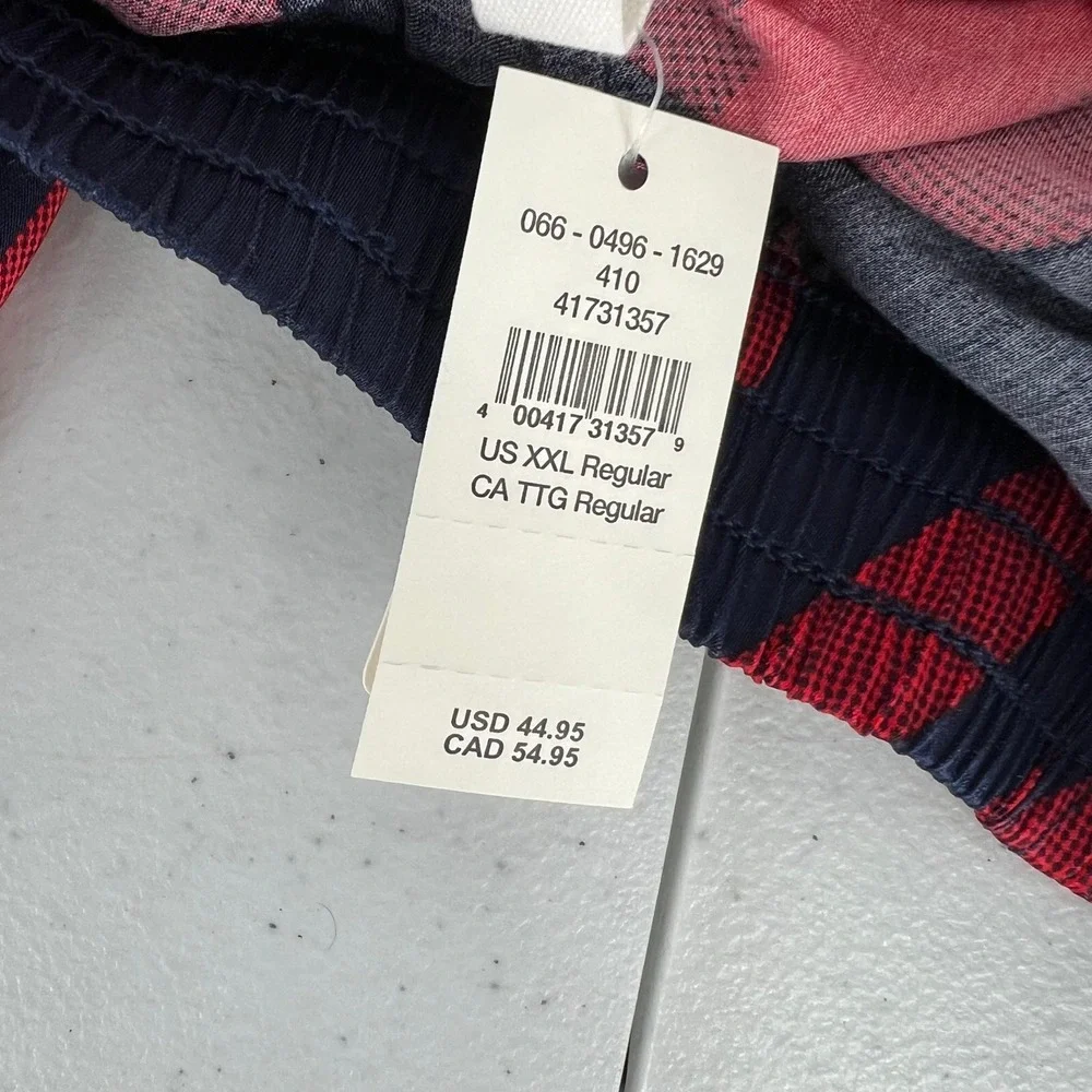 Aerie Women XXL Red Navy Blue Plaid Pajama Pants Wide Leg Sleepwear